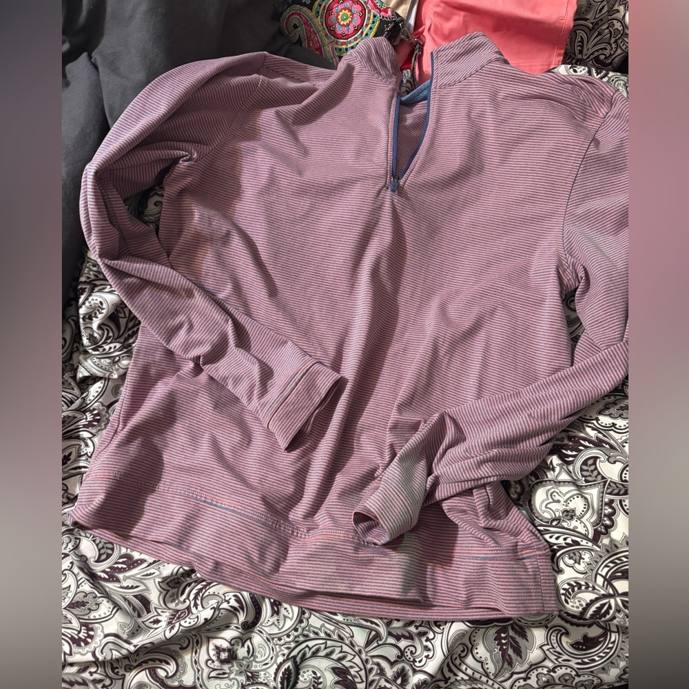 Southern Tide Men's Zip Up Sweater - Purple